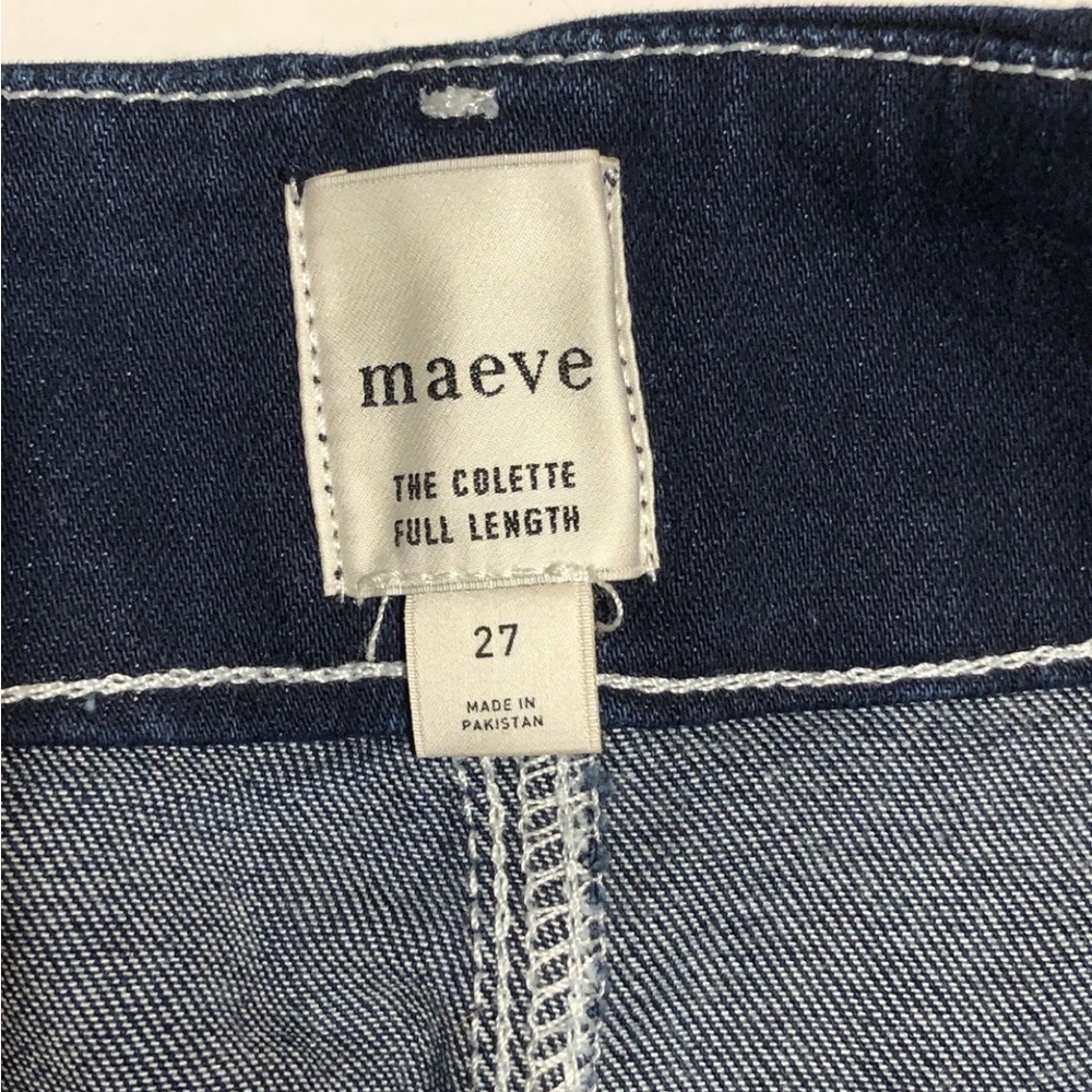MAEVE Women’s Colette Full Length Wide Leg Denim Pants Contrast Stitch - Picture 4 of 6